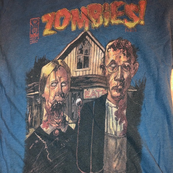 Blue Vintage Zombie Tee - Picture 2 of 2